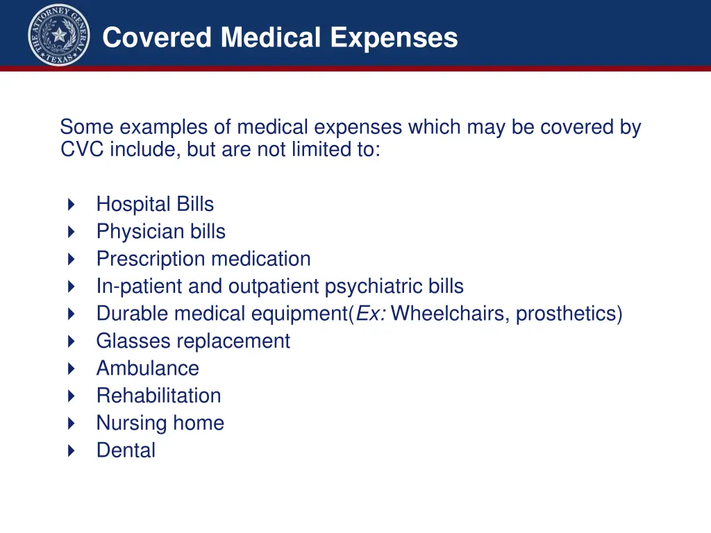 covered medical expenses