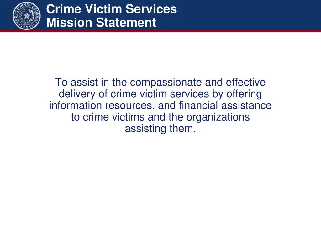 crime victim services mission statement