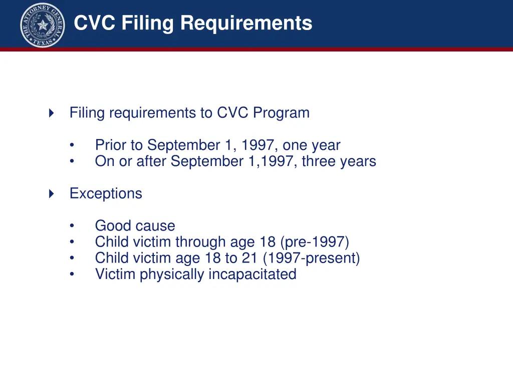 cvc filing requirements