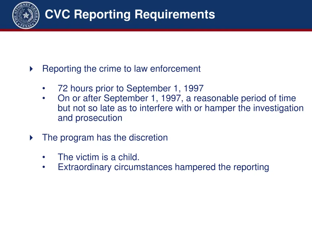 cvc reporting requirements