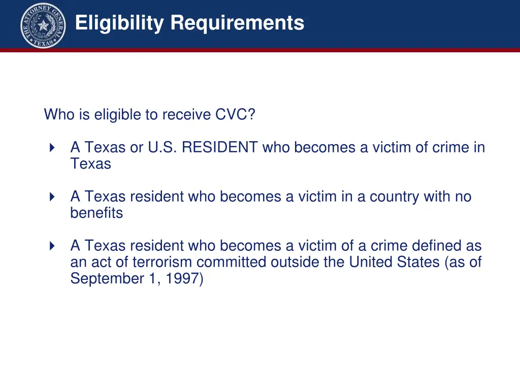 eligibility requirements