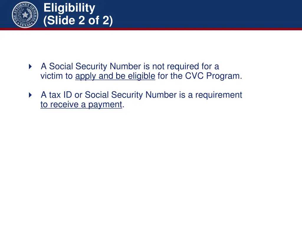 eligibility slide 2 of 2