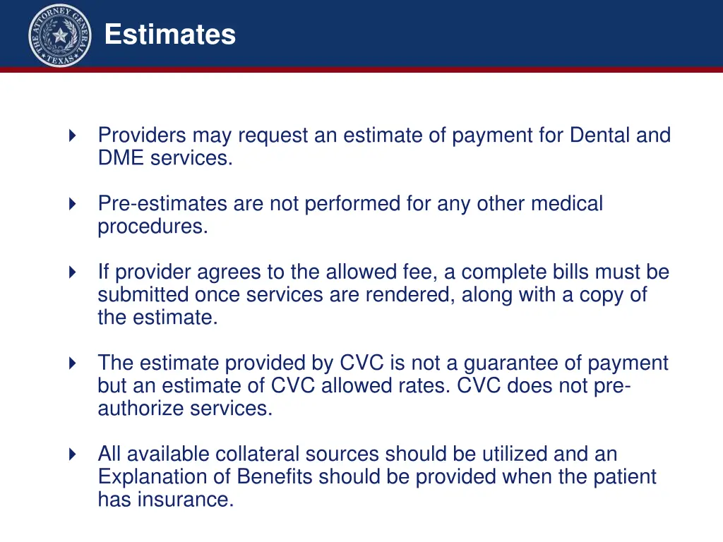 estimates