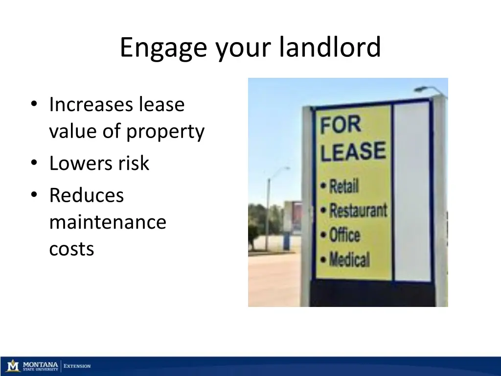 engage your landlord