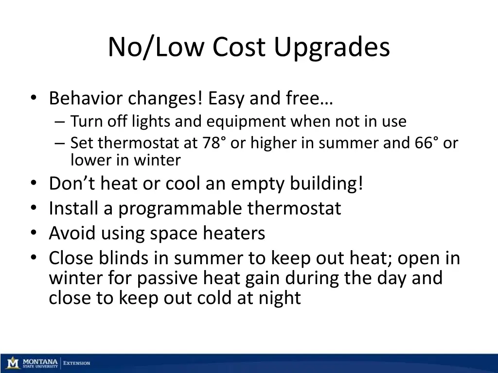 no low cost upgrades