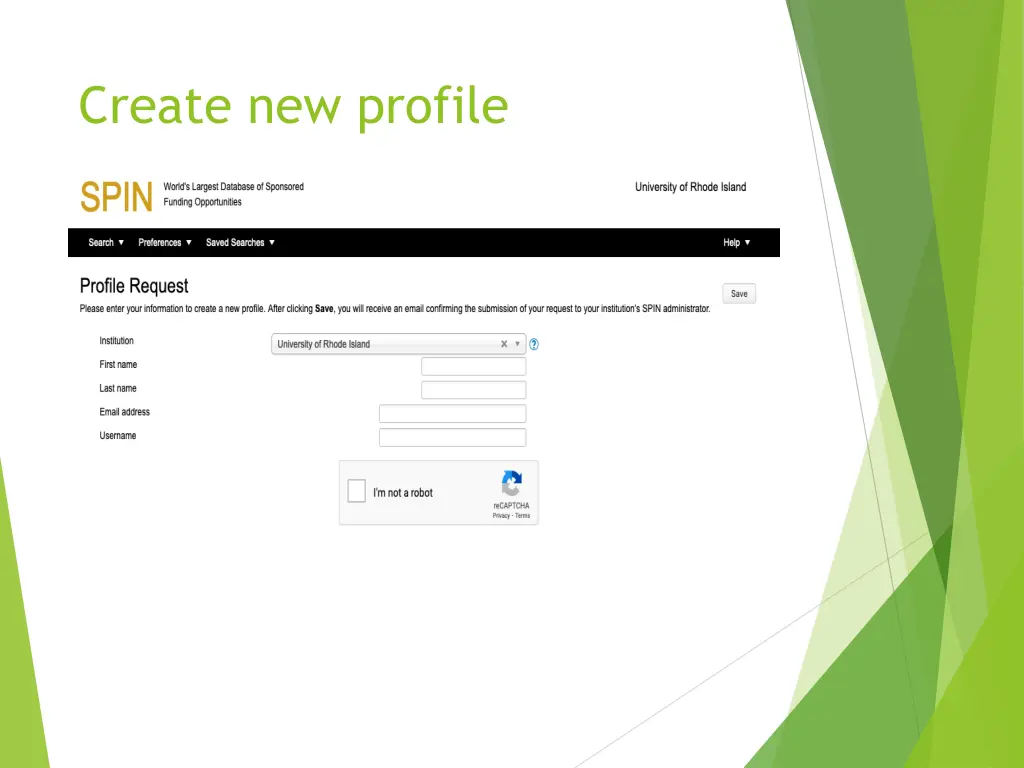 create new profile