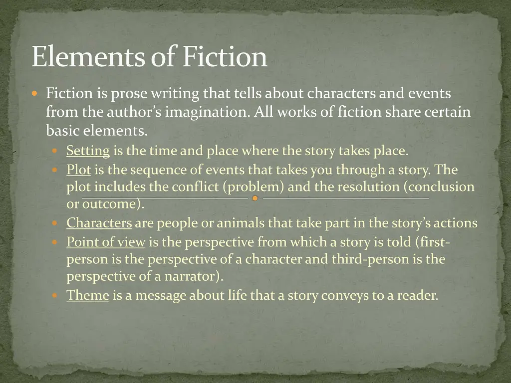 elements of fiction