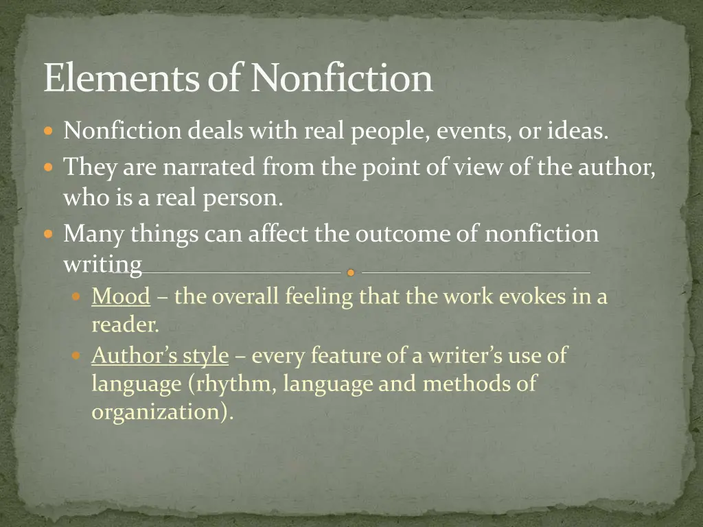 elements of nonfiction