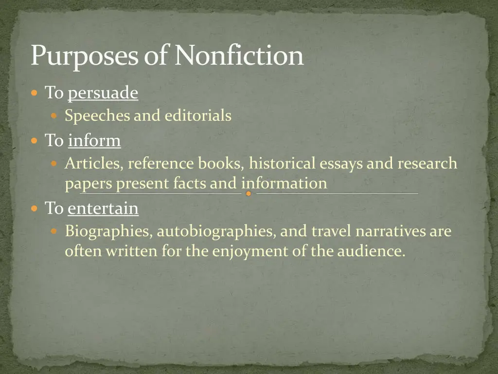 purposes of nonfiction