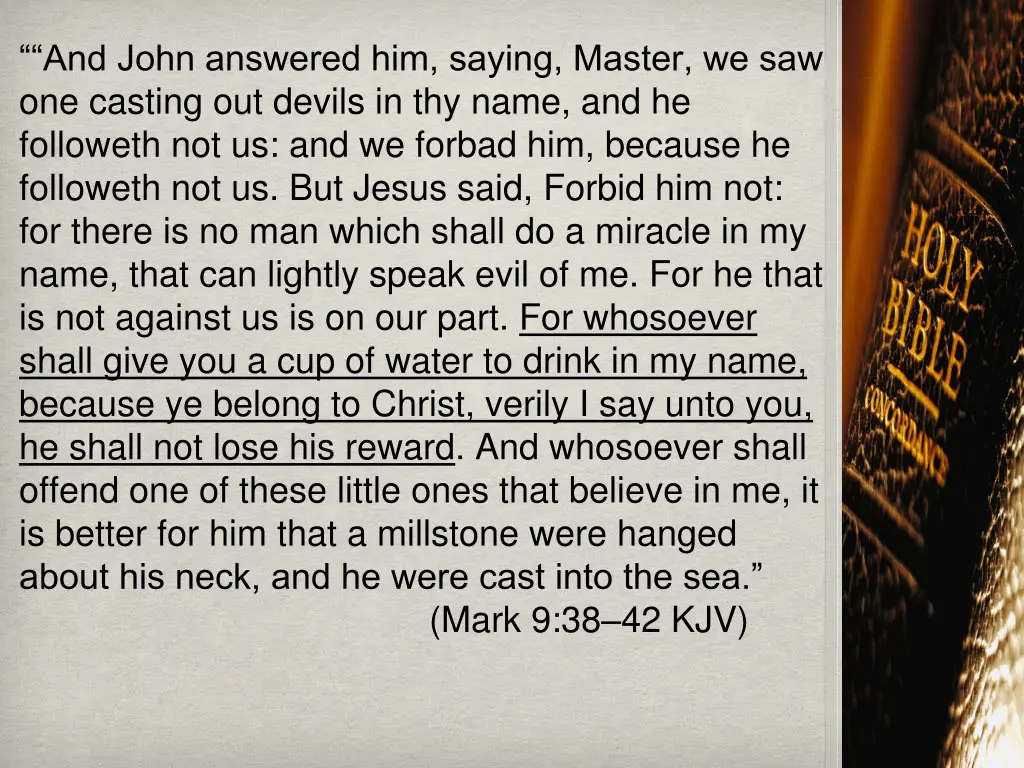 and john answered him saying master