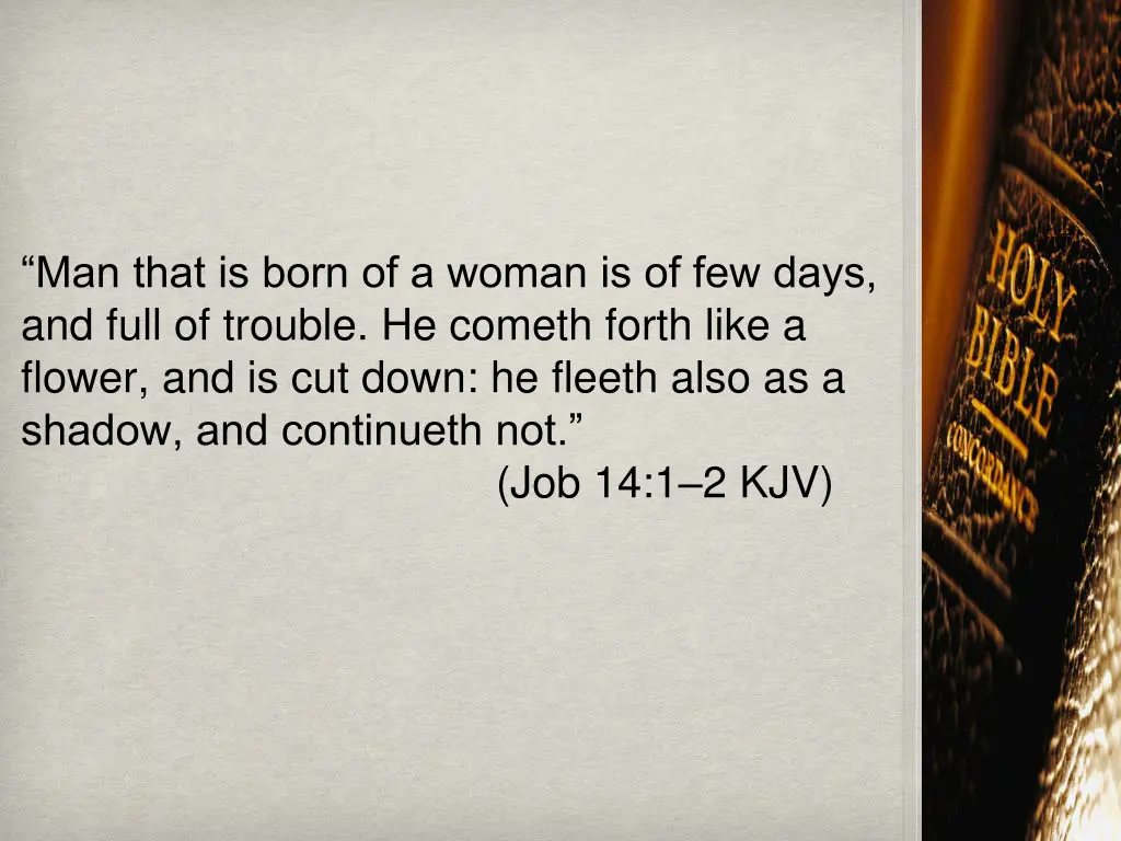 man that is born of a woman is of few days