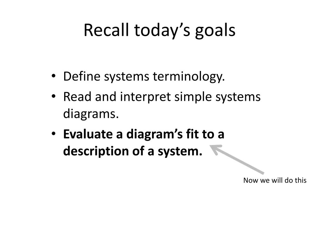 recall today s goals