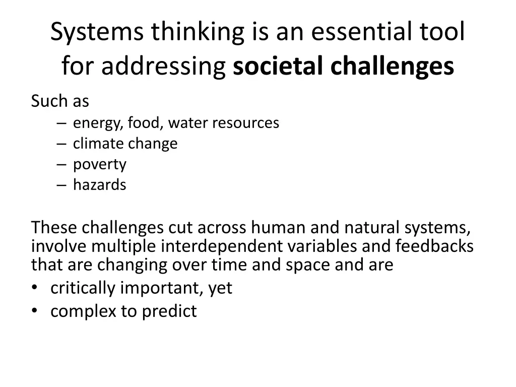 systems thinking is an essential tool