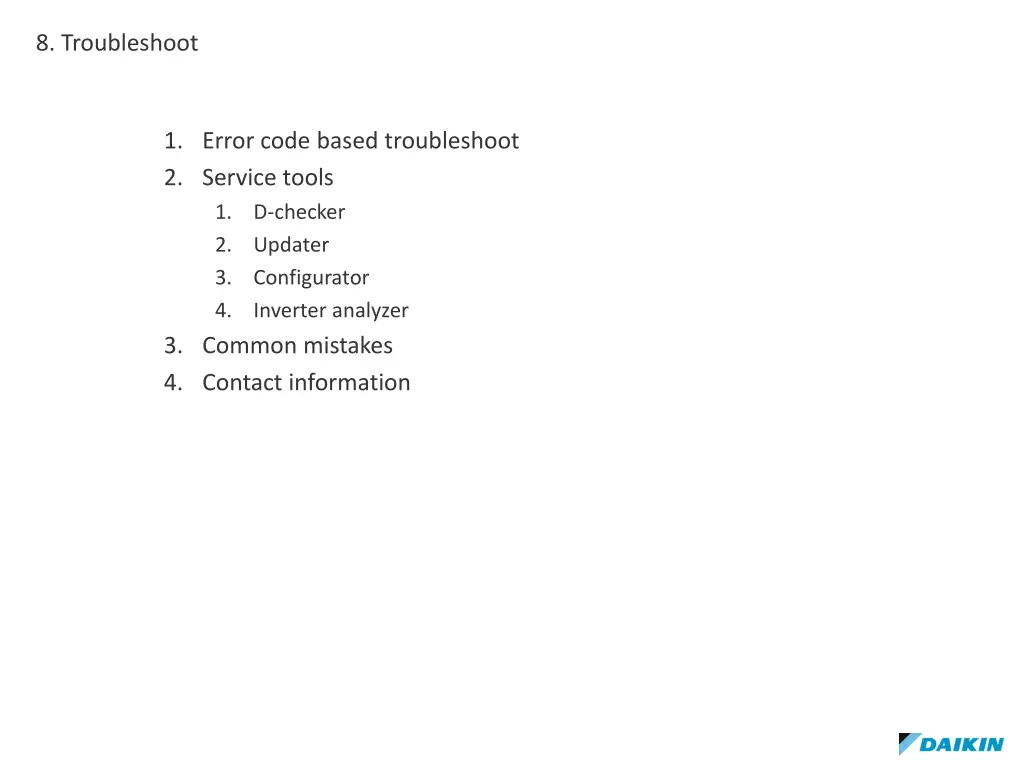 8 troubleshoot