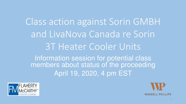 class action against sorin gmbh and livanova