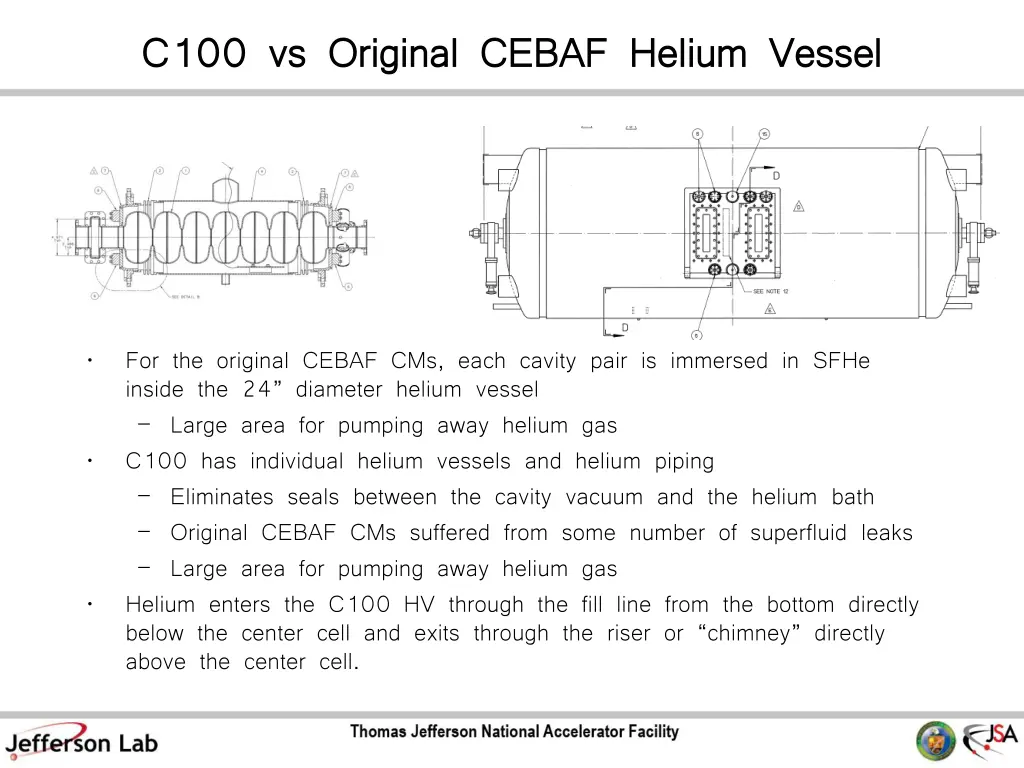 c100 vs original cebaf helium vessel c100