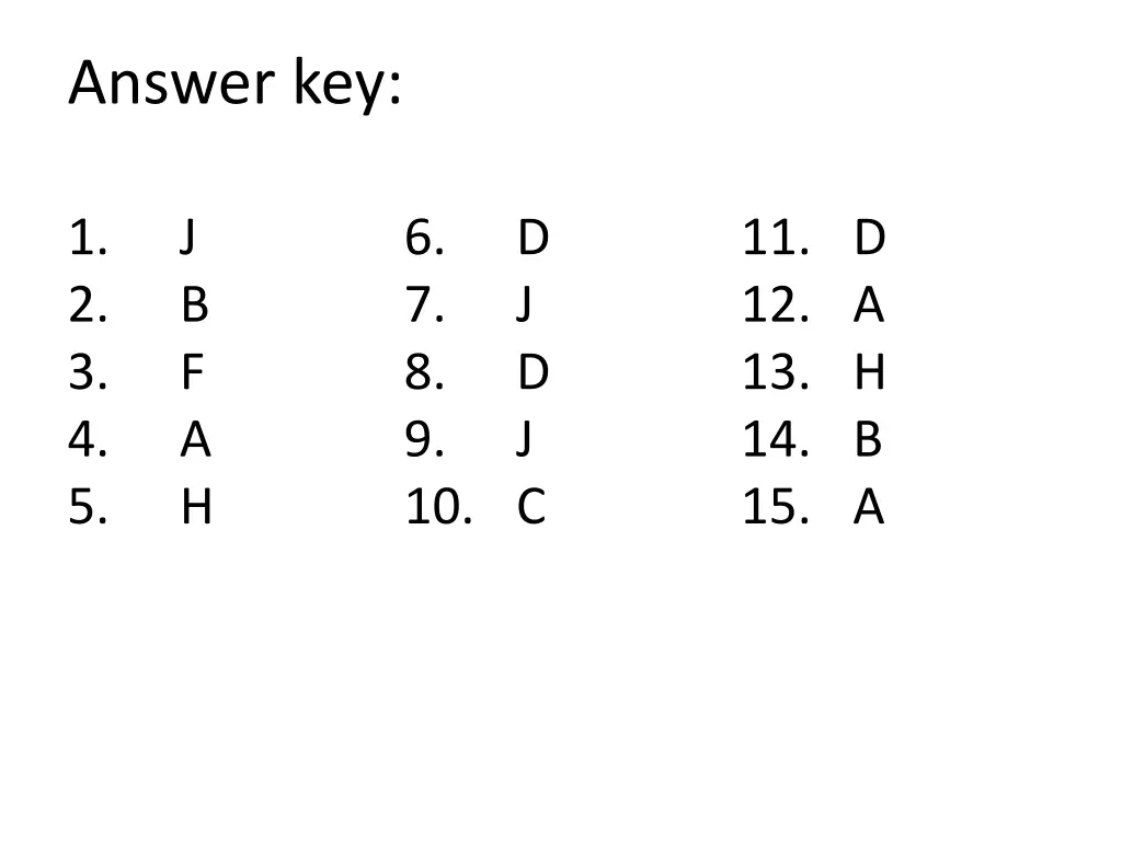 answer key