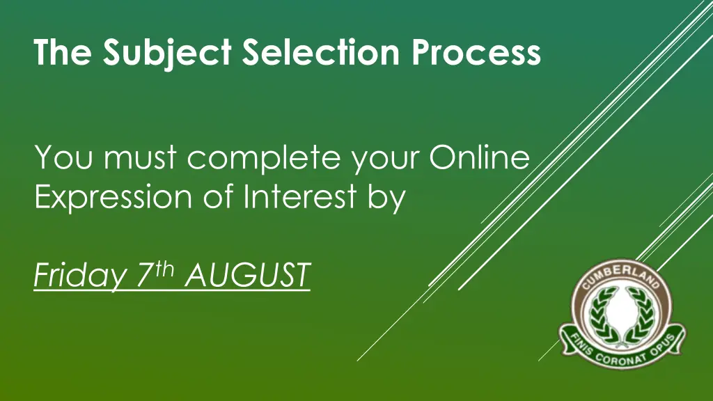 the subject selection process 2