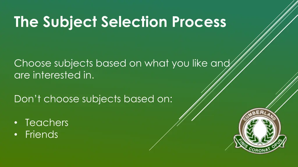 the subject selection process 3