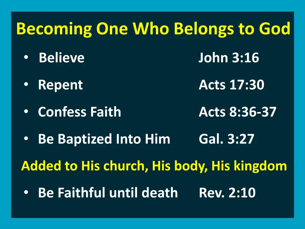 becoming one who belongs to god