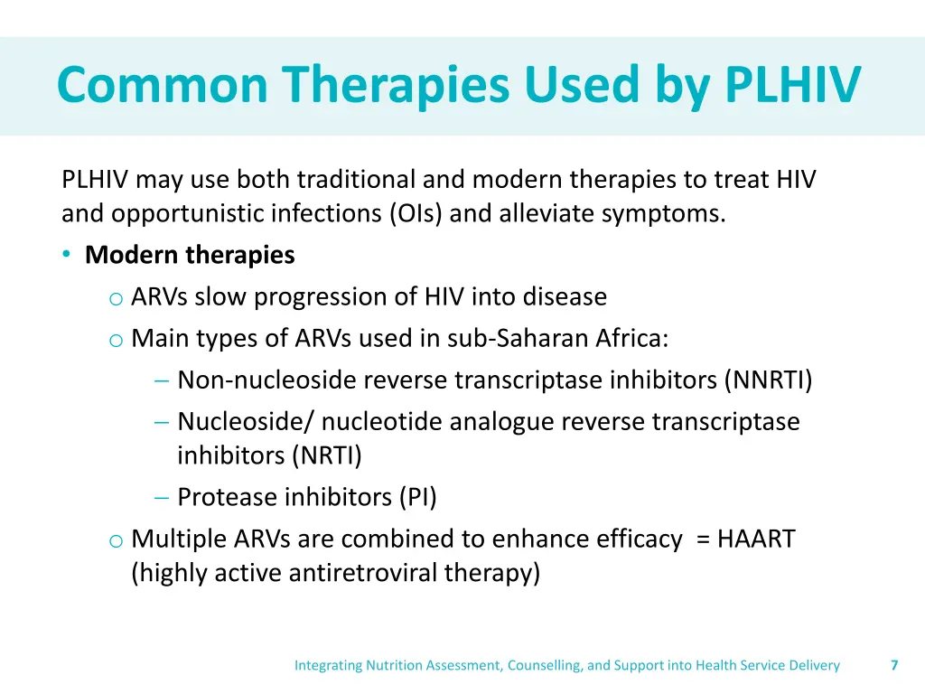 common therapies used by plhiv 1