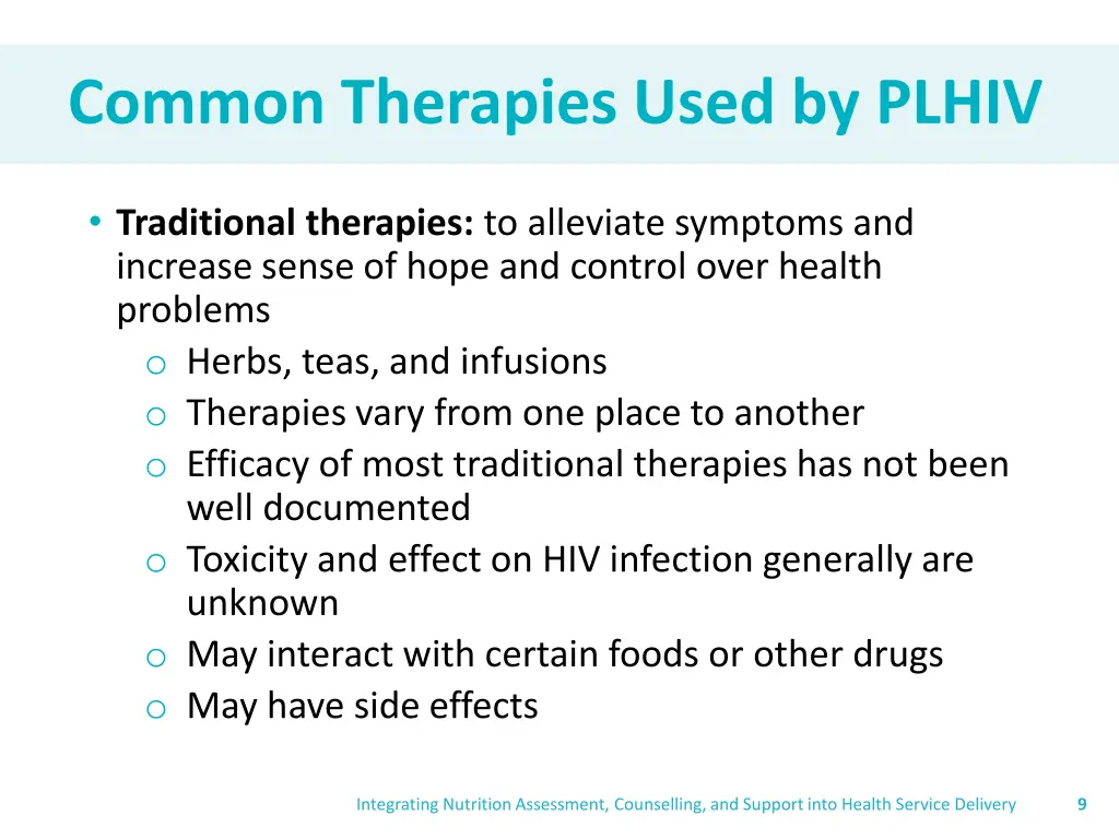 common therapies used by plhiv 3