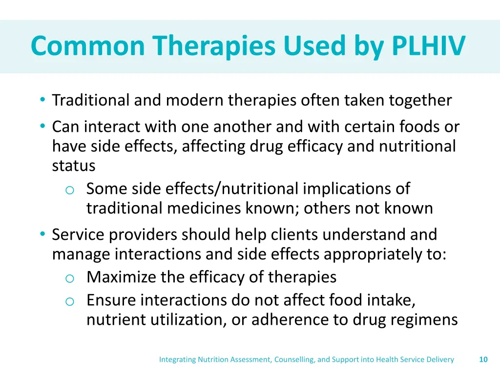 common therapies used by plhiv 4