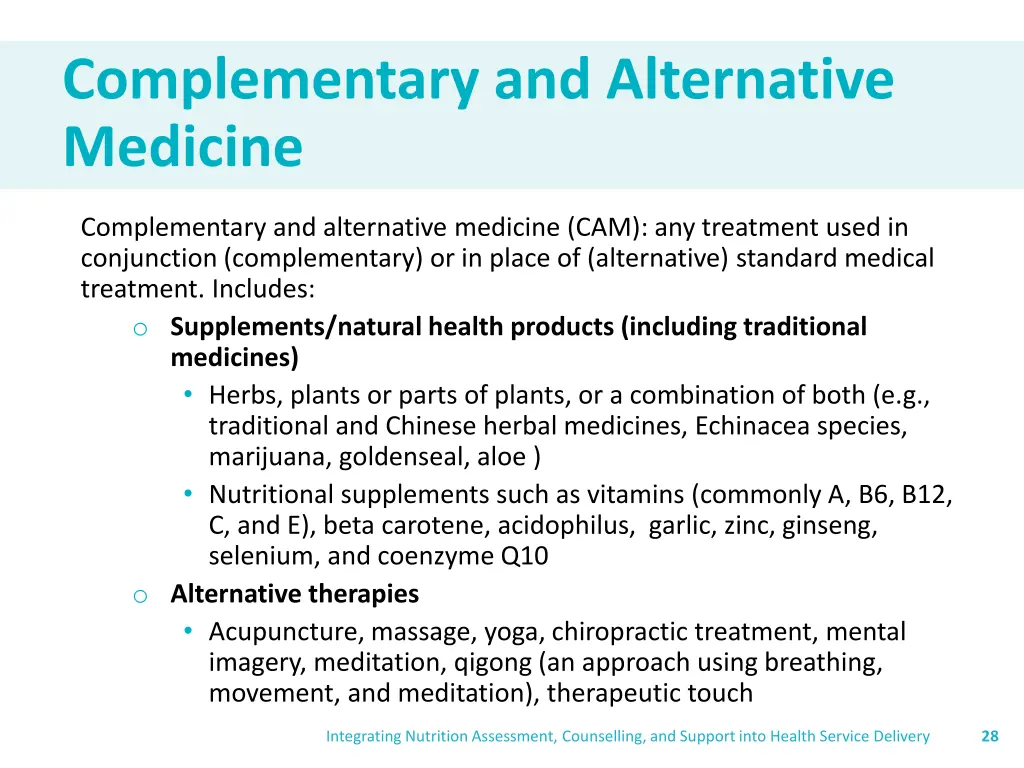 complementary and alternative medicine