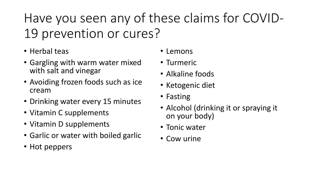 have you seen any of these claims for covid