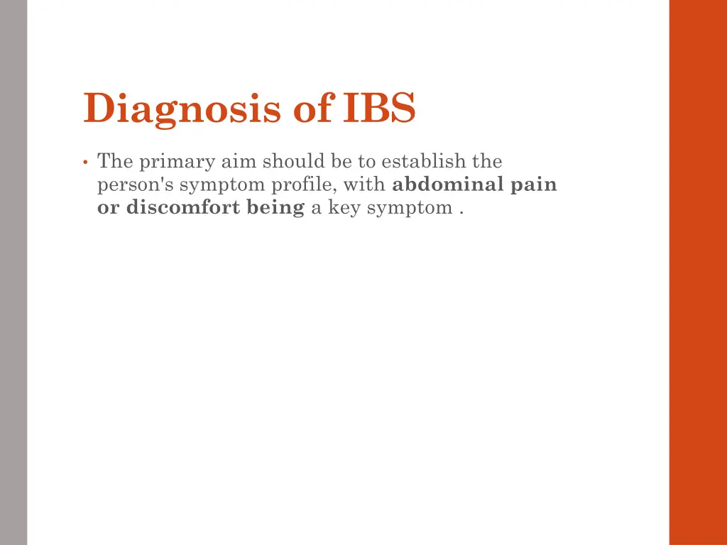 diagnosis of ibs