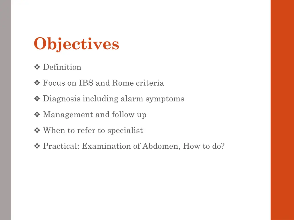 objectives