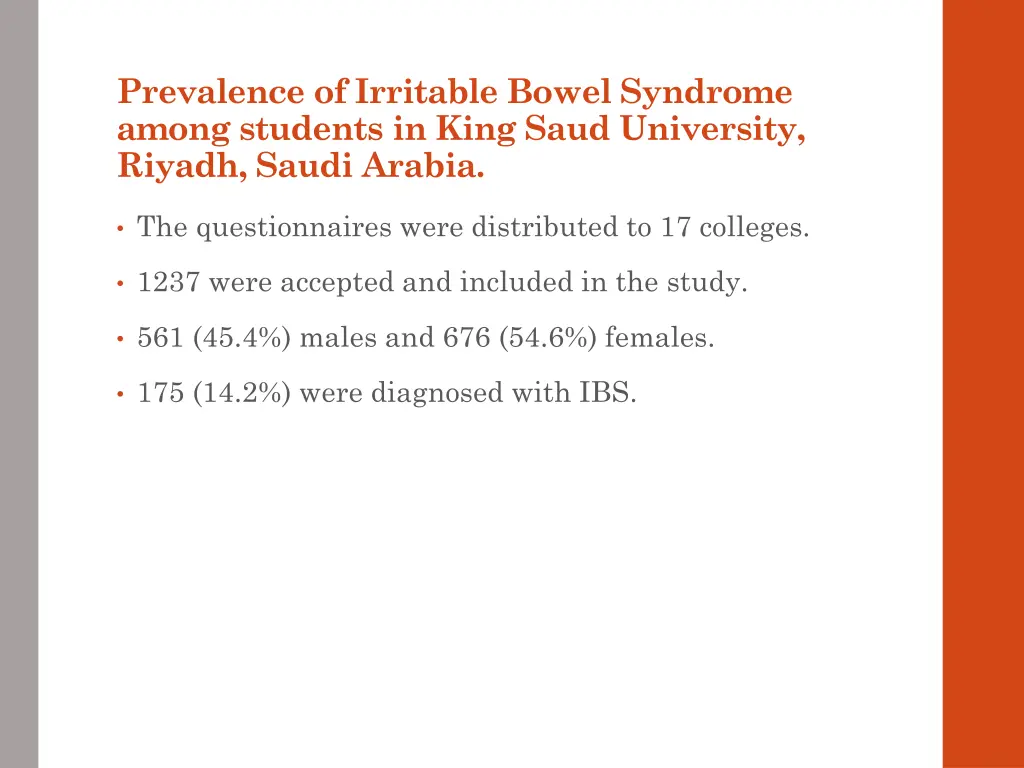 prevalence of irritable bowel syndrome among