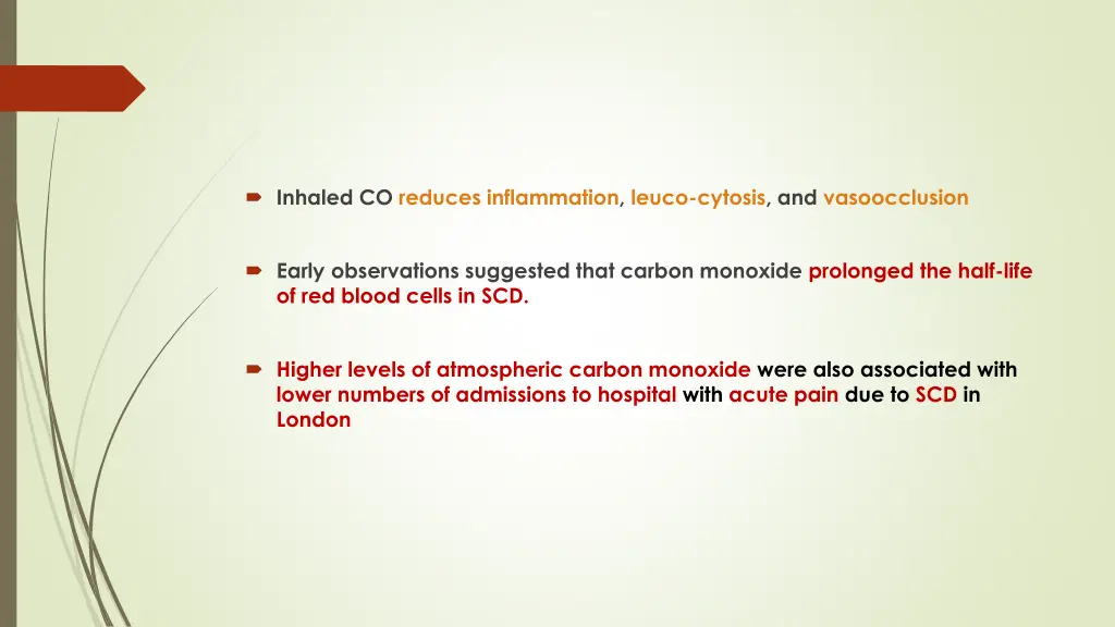 inhaled co reduces inflammation leuco cytosis