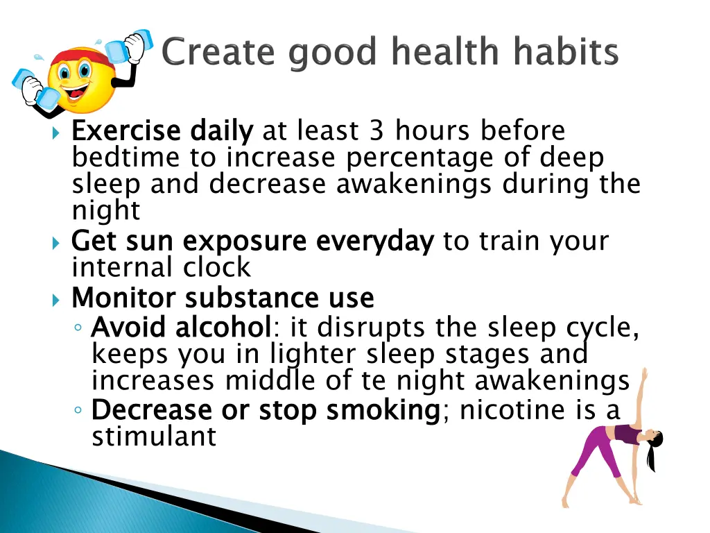 exercise daily bedtime to increase percentage