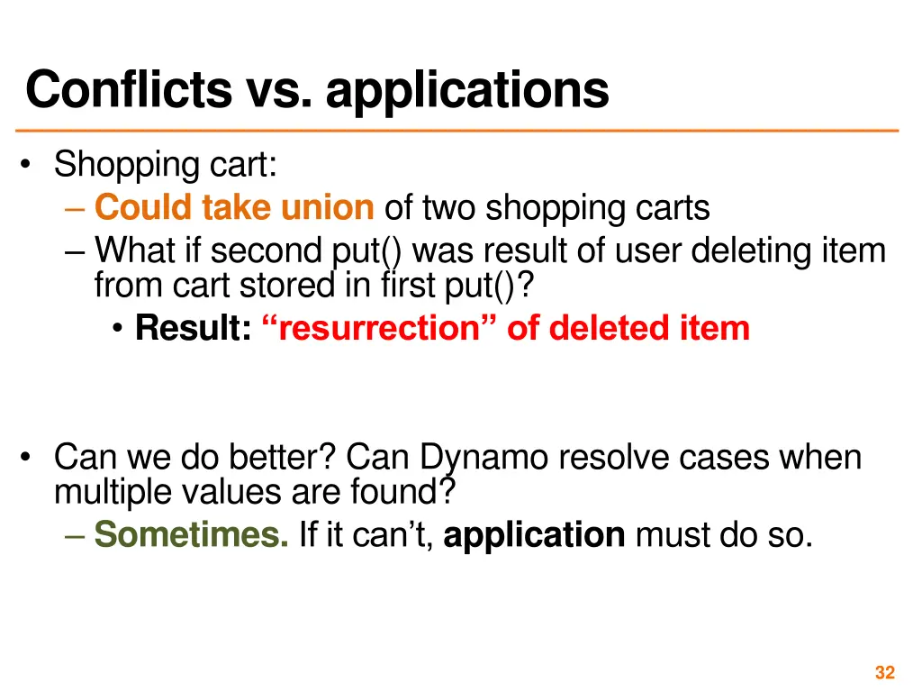 conflicts vs applications