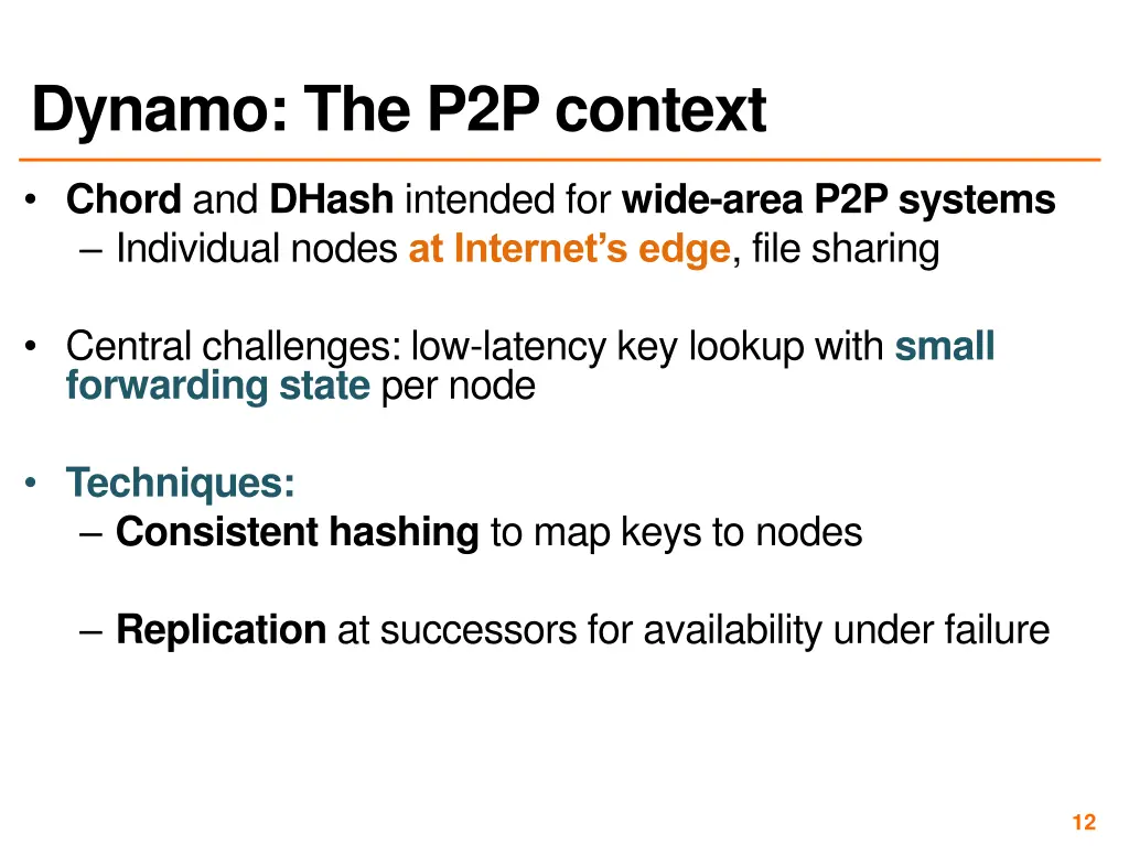 dynamo the p2p context