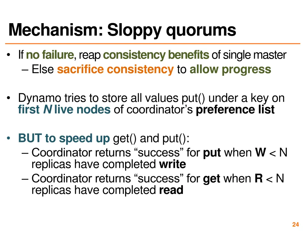 mechanism sloppy quorums