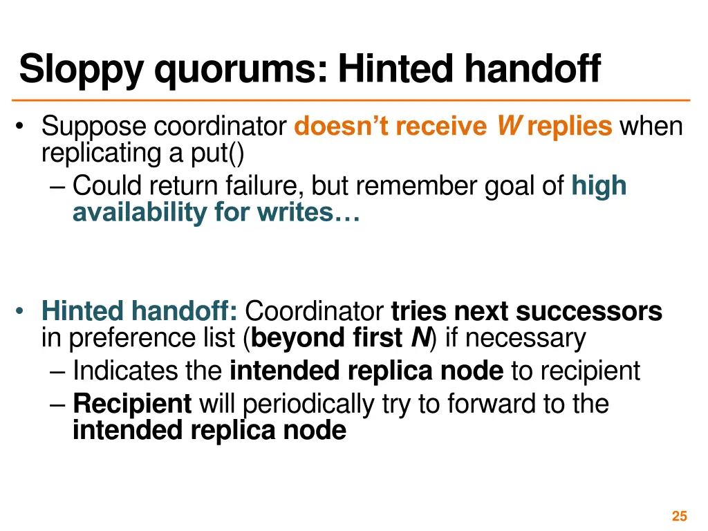 sloppy quorums hinted handoff