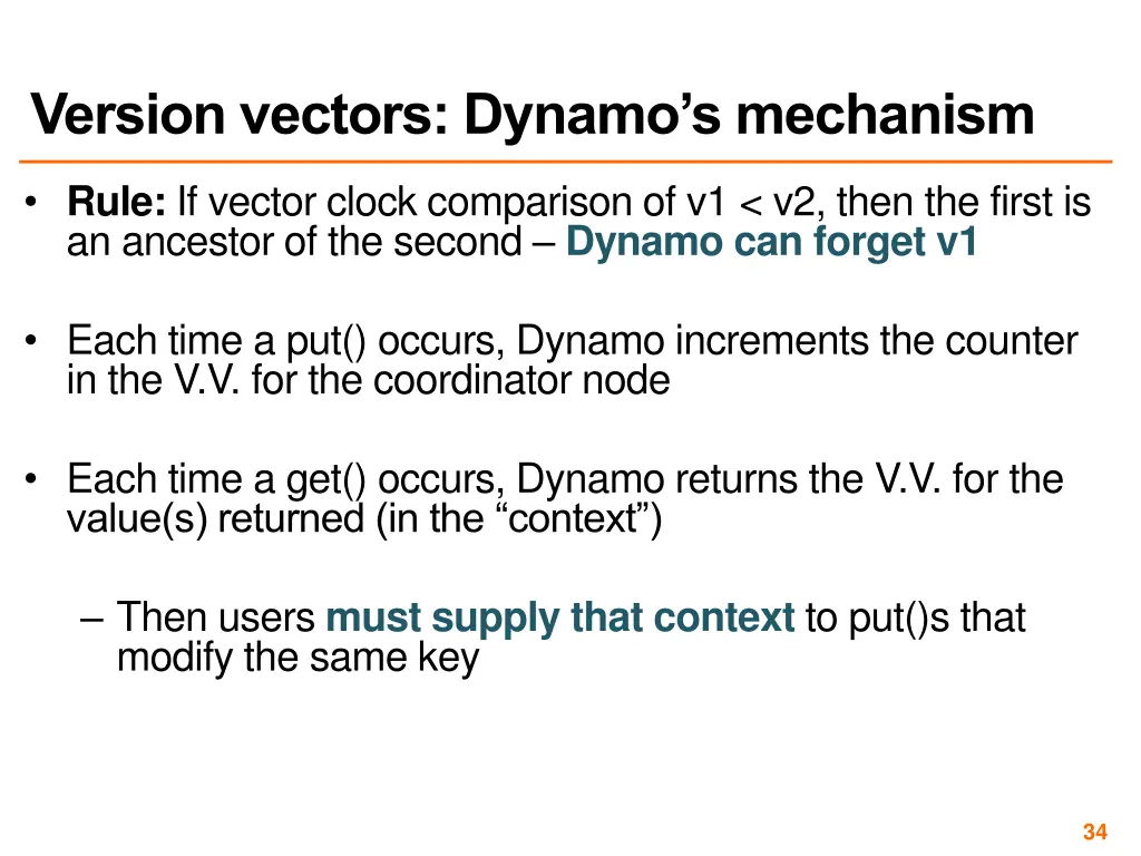 version vectors dynamo s mechanism