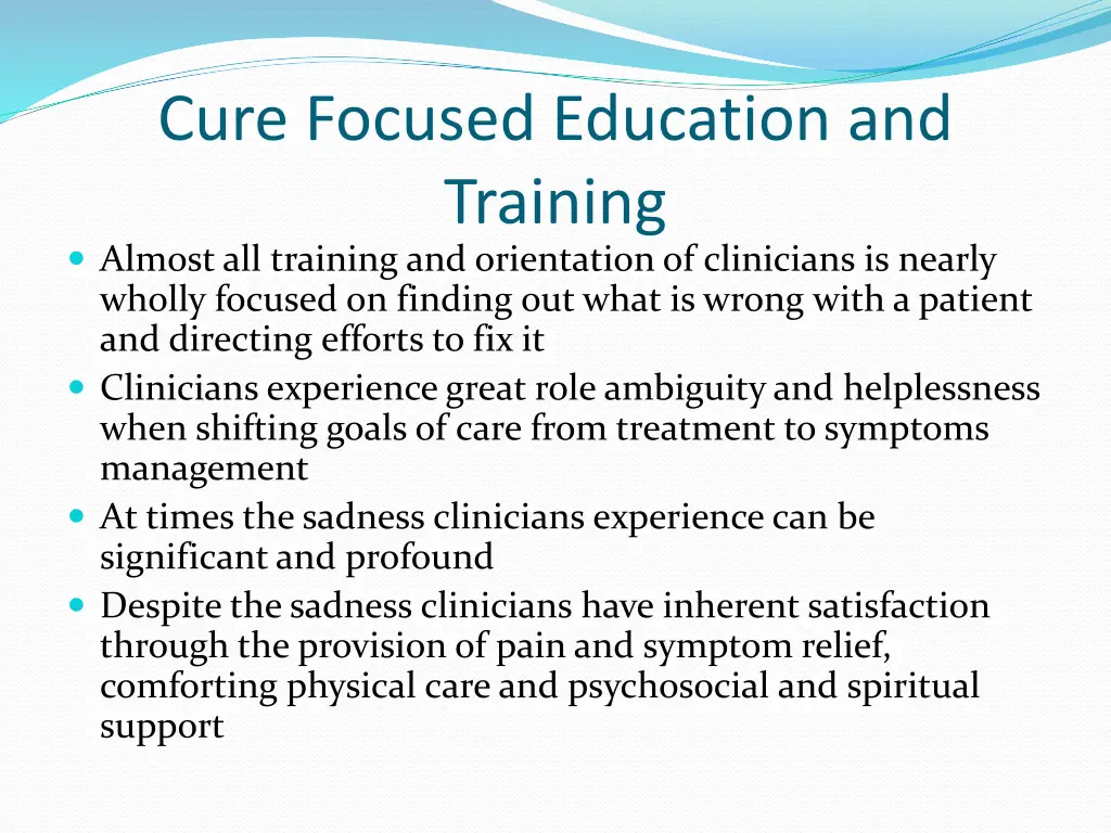 cure focused education and training almost