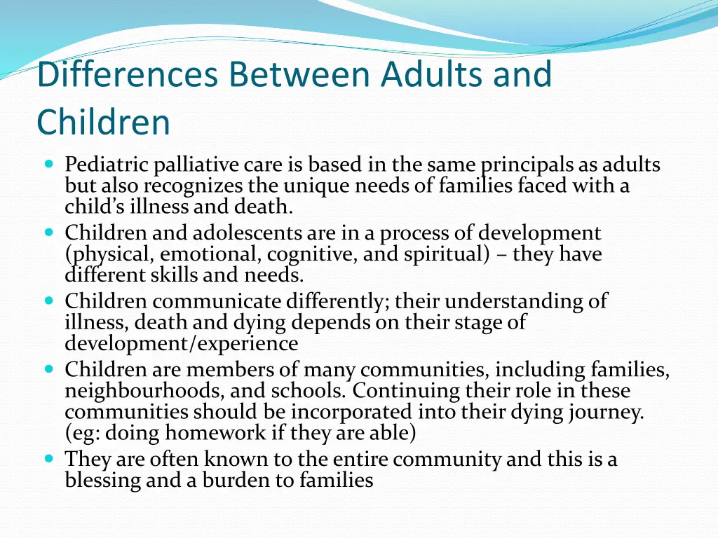 differences between adults and children pediatric