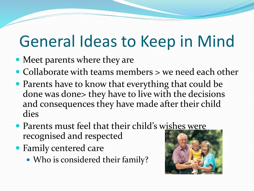 general ideas to keep in mind meet parents where