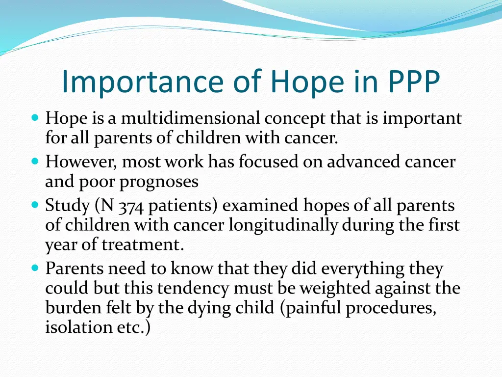 importance of hope in ppp hope