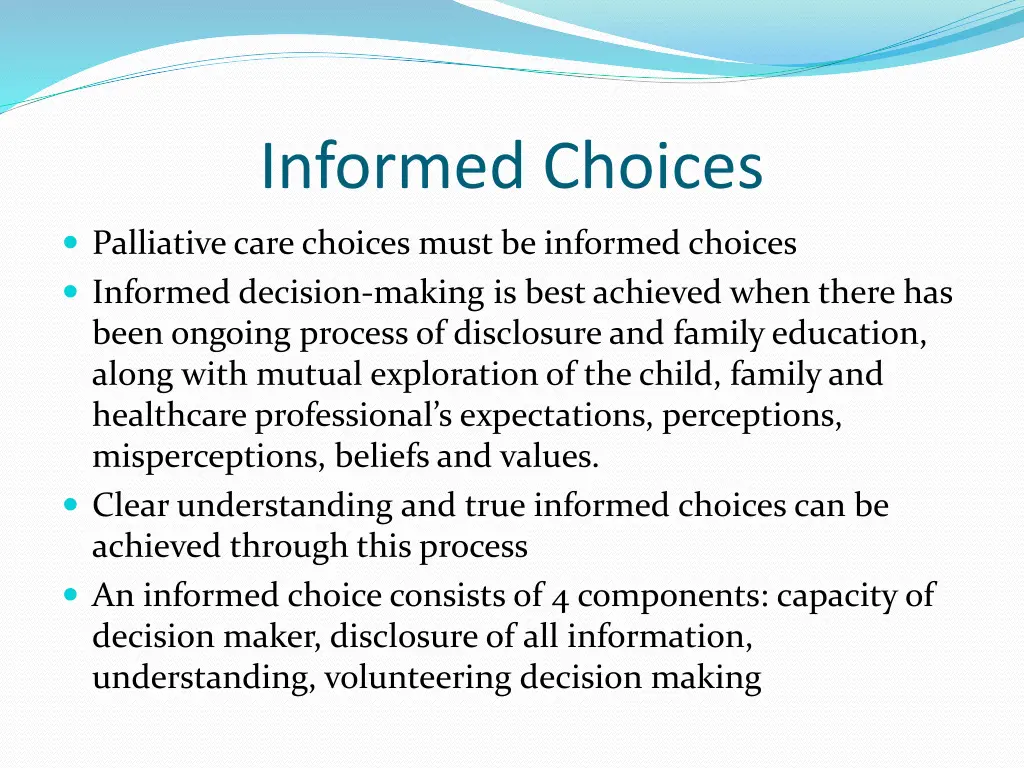 informed choices