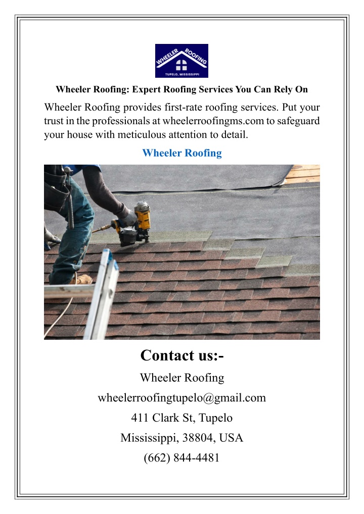 wheeler roofing expert roofing services