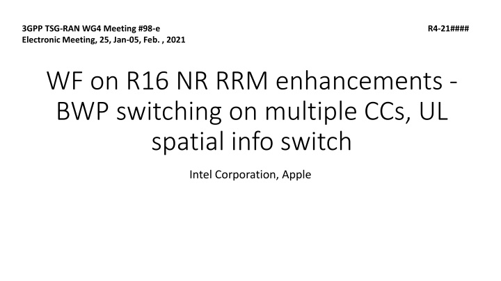 3gpp tsg ran wg4 meeting 98 e electronic meeting