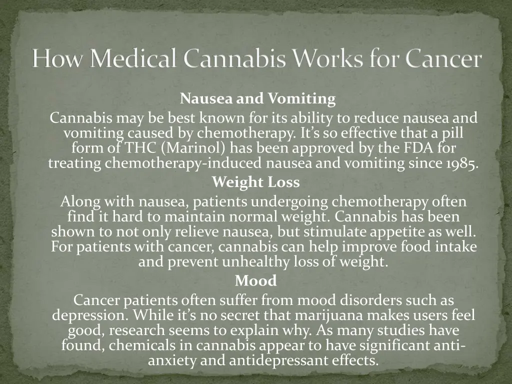 how medical cannabis works for cancer