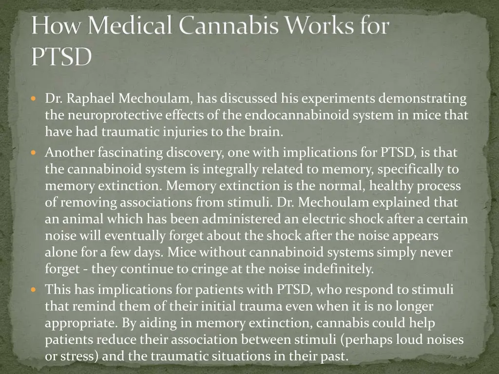 how medical cannabis works for ptsd