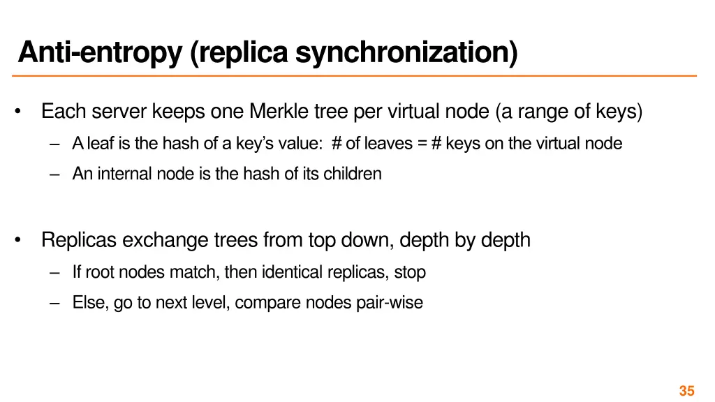 anti entropy replica synchronization