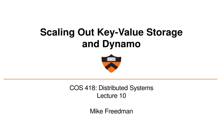 scaling out key value storage and dynamo